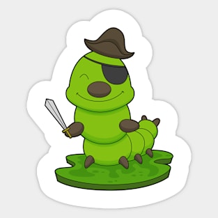 Caterpillar as Pirate with Sword Sticker